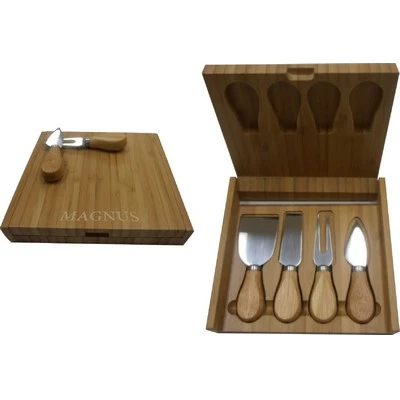 Bamboo CheeseBoard and 4 Piece Utensil Set