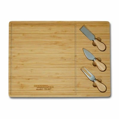 Bamboo Cheese Board and 3 Piece Utensil Set